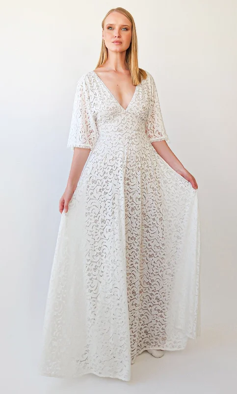 Deal Zone Pearly Wedding Dress #1389
