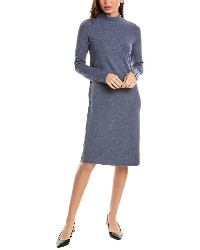 Closeout Sale Majestic Filatures French Terry Turtleneck Shift Dress