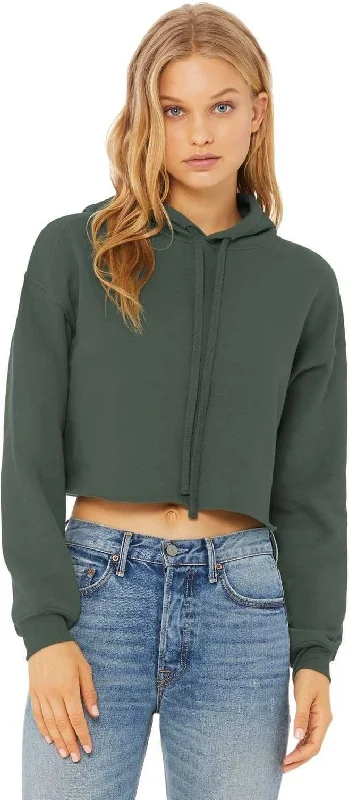 Inventory Reduction Bella + Canvas 7502 Women's Sponge Fleece Cropped Fleece Hoodie - Military Green