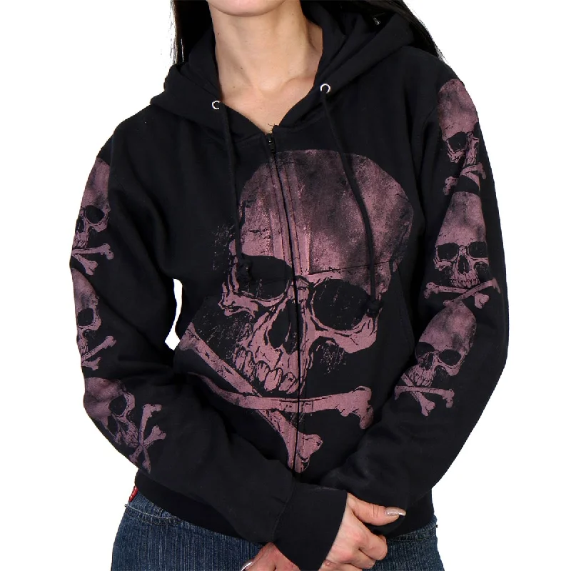 Fantastic Offers Hot Leathers GLZ4324 Ladies ‘Skull and Crossbones' Jumbo Print Ladies Hooded Sweatshirt Fantastic Offers Hot Leathers GLZ4324 Ladies ‘Skull and Crossbones' Jumbo Print Ladies Hooded Sweatshirt