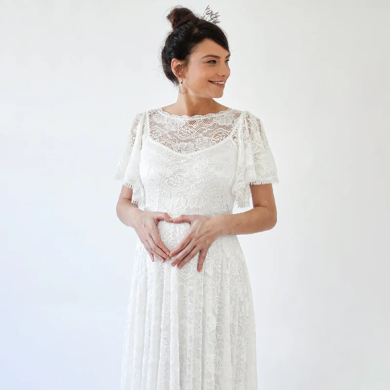 Special Price Maternity Flutter Sleeve Dress #7014