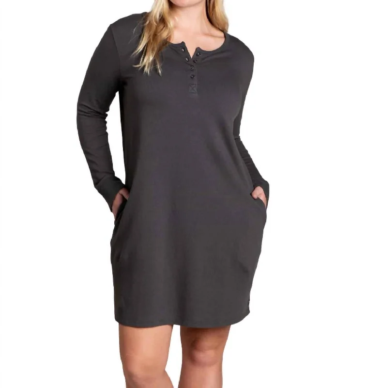 Lowest Prices Ponderosa Long Sleeve Dress In Soot